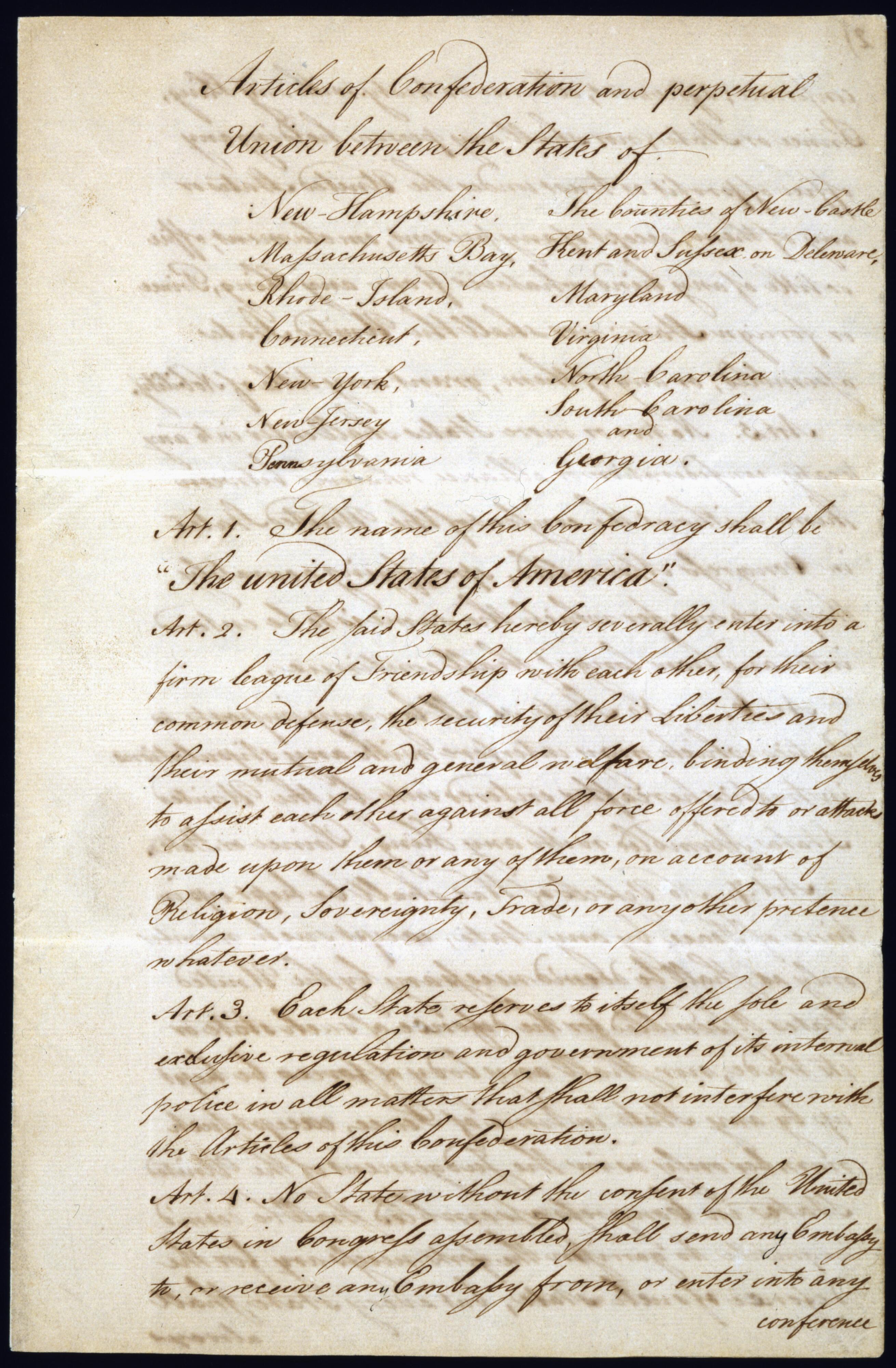 Articles Of Confederation 1777 American Gilcrease Museum Articles Of Confederation 1777 American Gilcrease Museum